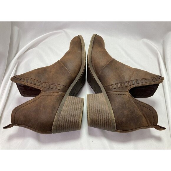 Rock & Candy Lipton Chelsea Booties Brown Womens Size 7 Block Heel Slip-On - Picture 4 of 9